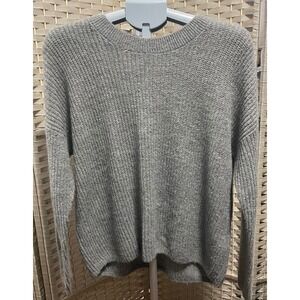 Madewell Gray Alpaca Blend Shaker Stitch Crewneck Sweater Womens L